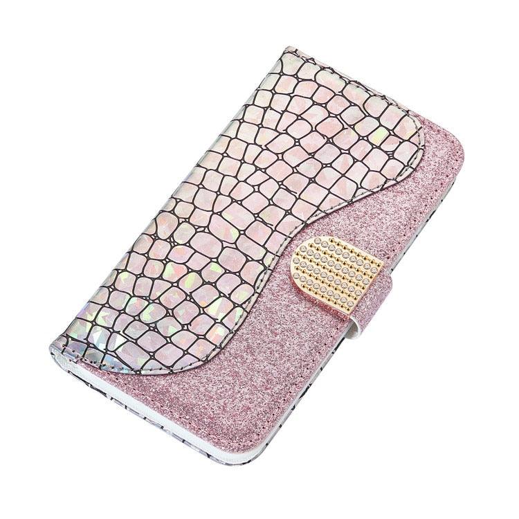 Glitter Leather Case For iPhone 11 12 13 14 Pro XR XS Max Alligator Flip Case Cover For iPhone SE Glitter Matching Texture Horizontal Flip Leather Case with Card Slots & Holder & Wallet Phone Accessories