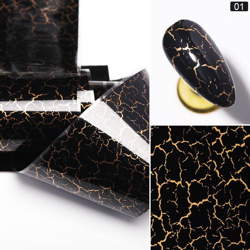 Glitter Marble Series Nail Transfer Foil Stickers Gold White And Black Bright Slider For Nails Decoration Manicures Marble Nail Art Stickers Water Transfer Nail Decals Full Wraps Gradient Acrylic Nail Kits for Women Manicure Decoration Accessory