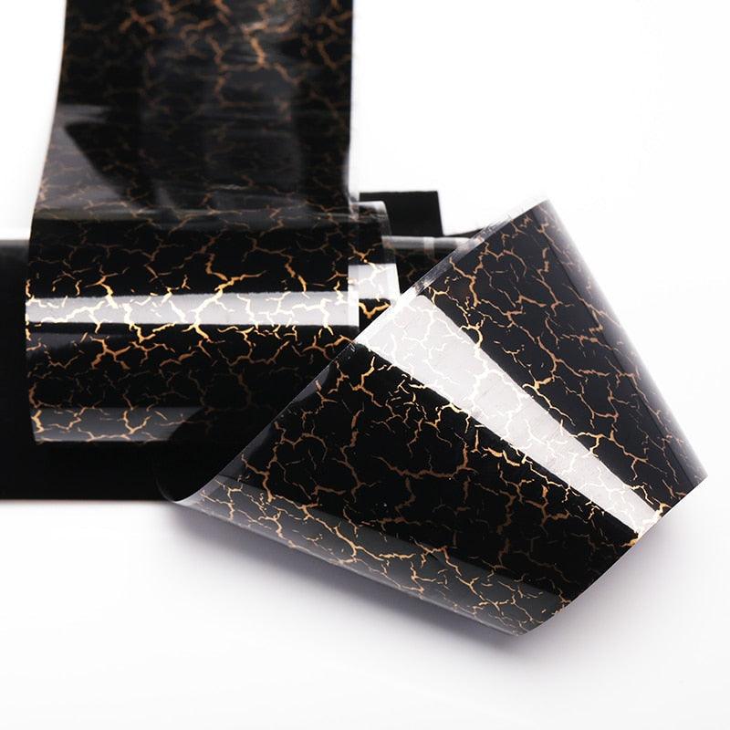 Glitter Marble Series Nail Transfer Foil Stickers Gold White And Black Bright Slider For Nails Decoration Manicures Marble Nail Art Stickers Water Transfer Nail Decals Full Wraps Gradient Acrylic Nail Kits for Women Manicure Decoration Accessory