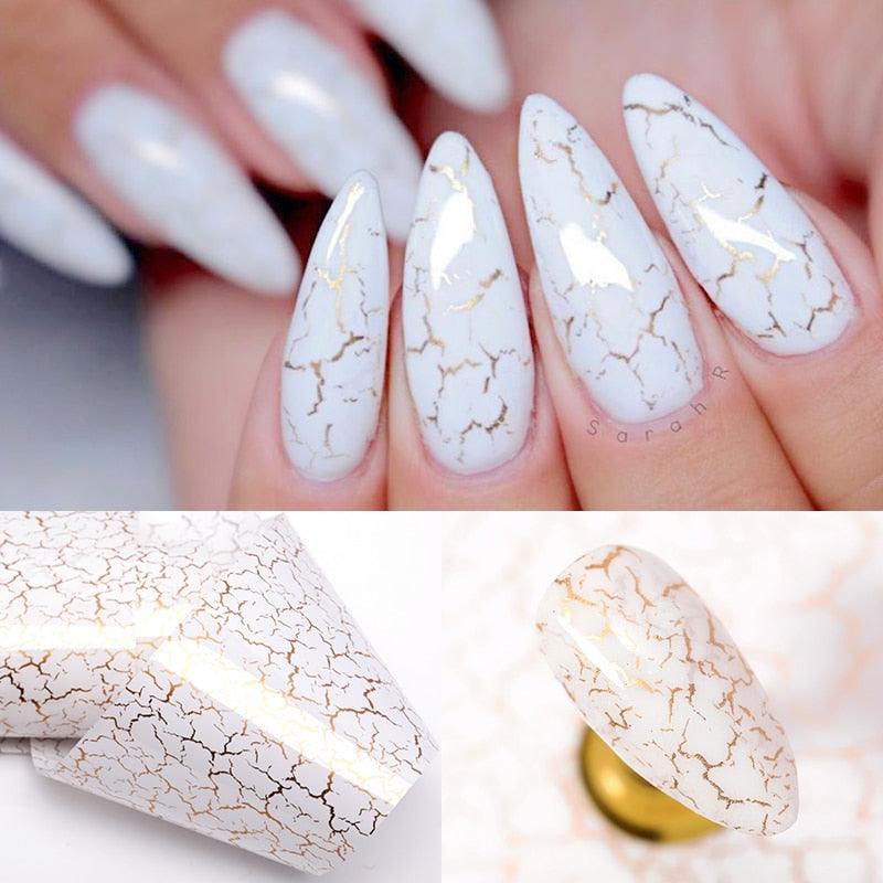 Glitter Marble Series Nail Transfer Foil Stickers Gold White And Black Bright Slider For Nails Decoration Manicures Marble Nail Art Stickers Water Transfer Nail Decals Full Wraps Gradient Acrylic Nail Kits for Women Manicure Decoration Accessory