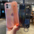 Glitter Wrist Strap Transparent Shockproof Soft Cover with Strap Phone Case For iPhone 13 11 12 14 Pro Max XS Max XR X 7 8 Plus 12 13Pro 14 Transparent Soft Back Cover Adjustable Strap Iphone Case