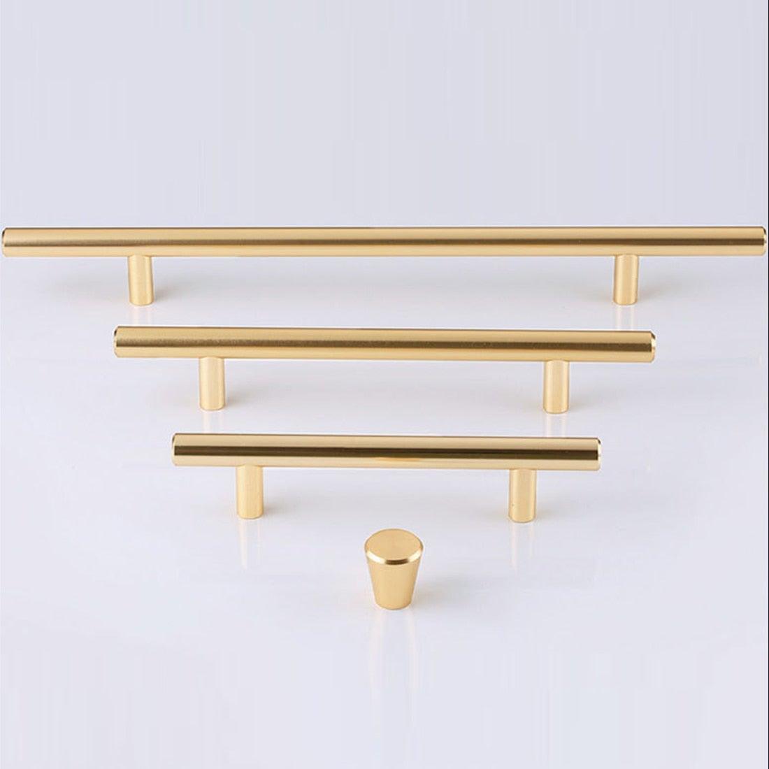 Gold Kitchen Door T Bar Straight Cupboard Handle Knobs Cabinet Pull Aluminum Alloy Handles Furniture Handle T Bar Handles for Kitchen Cabinets Door Brushed Brass Drawer Pulls Knobs Stainless Steel Furniture Hardware