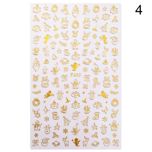 Gold Silver White Snowflakes 3D Nail Stickers Iridescent Self Adhesive Transfer Decals Manicures Art Decoration Slider  Nails Decals Sticker Hot Sexy Girl Tip Back Glue Decal Cool Lollipop Self Adhesive Acrylic Tips Tool Decoration