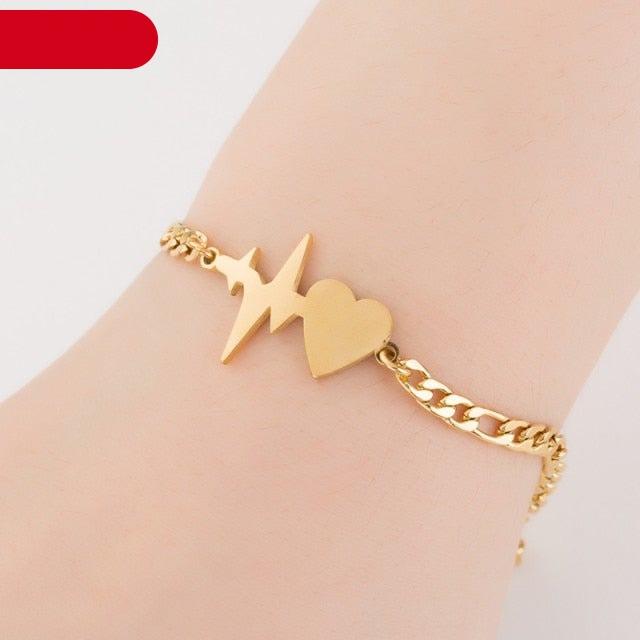 Gold Stainless Steel Animal Bracelets For Women Everyday Jewellery Butterfly Charm Gold Chain Bracelets Set For Women Adjustable Fashion Paperclip Link Beaded Bracelet Charming Women Jewelry