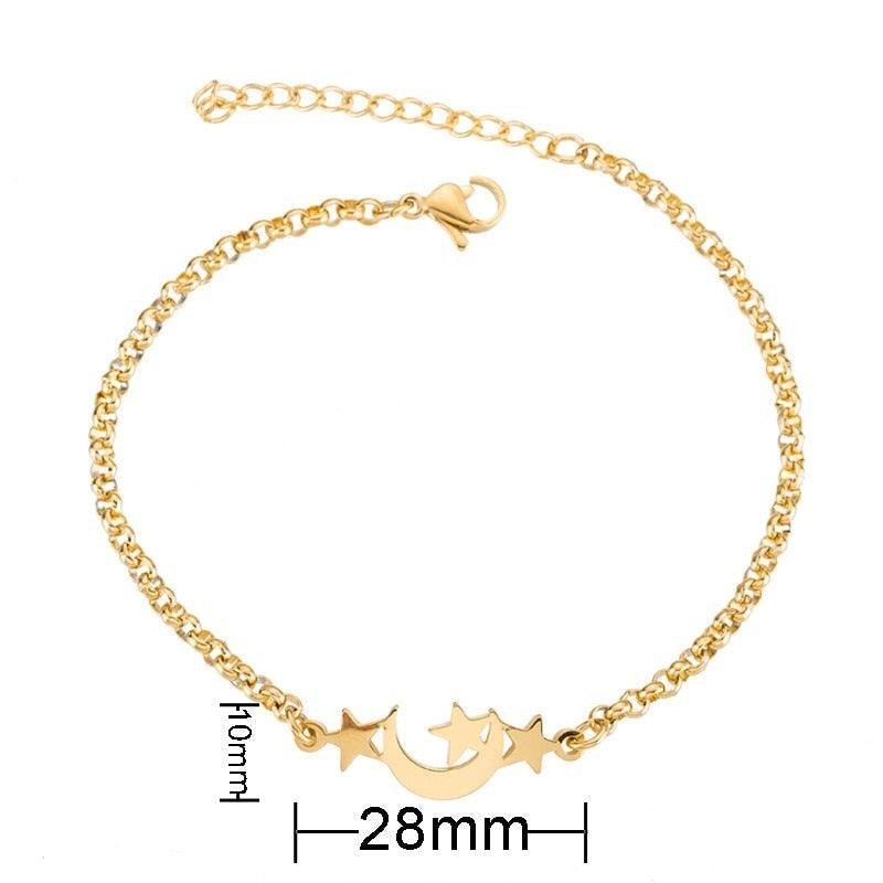 Gold Stainless Steel Animal Bracelets For Women Everyday Jewellery Butterfly Charm Gold Chain Bracelets Set For Women Adjustable Fashion Paperclip Link Beaded Bracelet Charming Women Jewelry