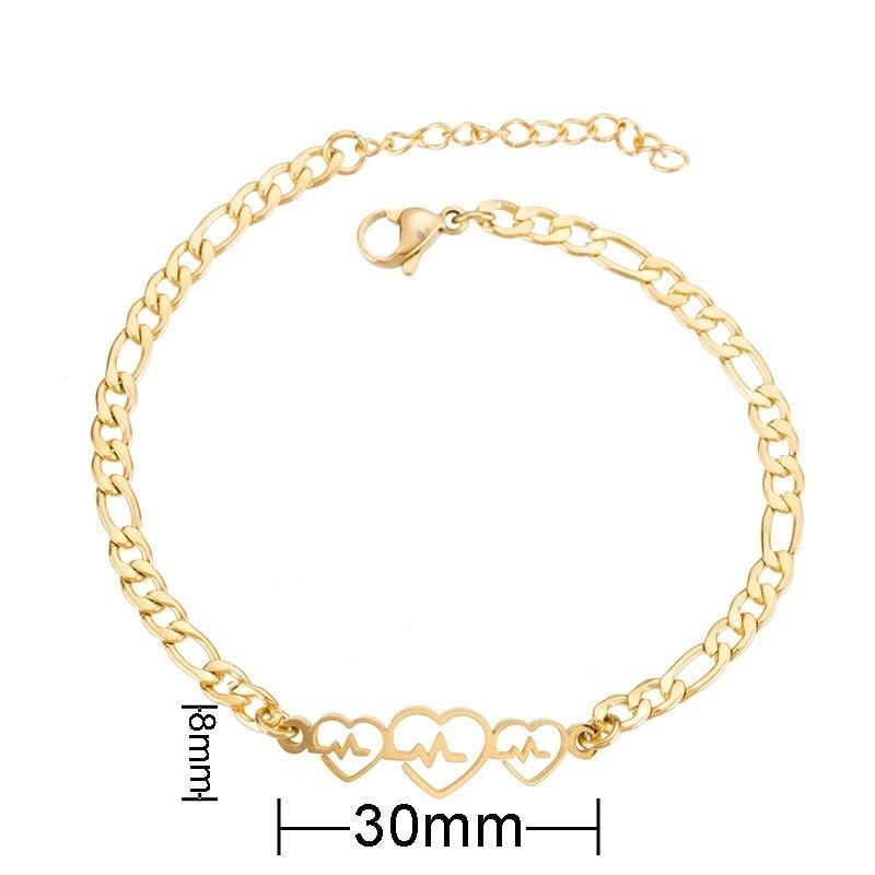 Gold Stainless Steel Animal Bracelets For Women Everyday Jewellery Butterfly Charm Gold Chain Bracelets Set For Women Adjustable Fashion Paperclip Link Beaded Bracelet Charming Women Jewelry