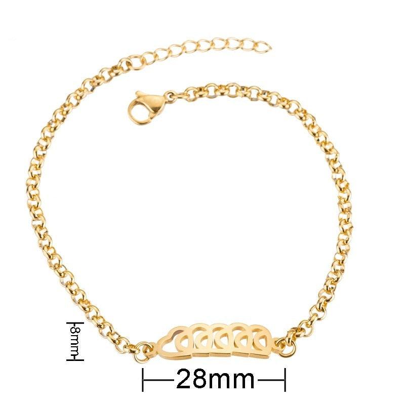 Gold Stainless Steel Animal Bracelets For Women Everyday Jewellery Butterfly Charm Gold Chain Bracelets Set For Women Adjustable Fashion Paperclip Link Beaded Bracelet Charming Women Jewelry