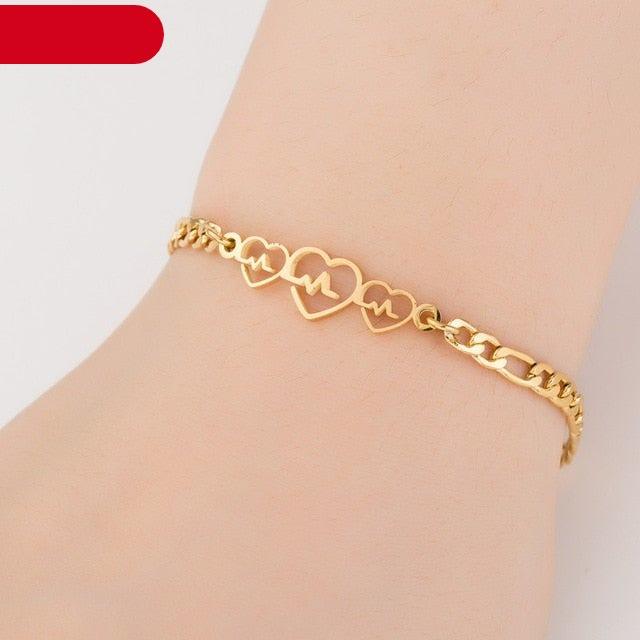 Gold Stainless Steel Animal Bracelets For Women Everyday Jewellery Butterfly Charm Gold Chain Bracelets Set For Women Adjustable Fashion Paperclip Link Beaded Bracelet Charming Women Jewelry