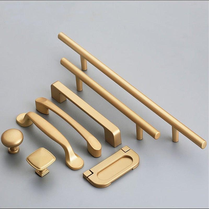 Golden Simple Fashion Aluminum Alloy Furniture Handles Bookcase Handles Wine Cabinet Handles Door Knob Handles For Cabinet Cabinet Knobs Cupboard Drawers Cabinet Dresser Bookcase Wardrobe 2.2CM