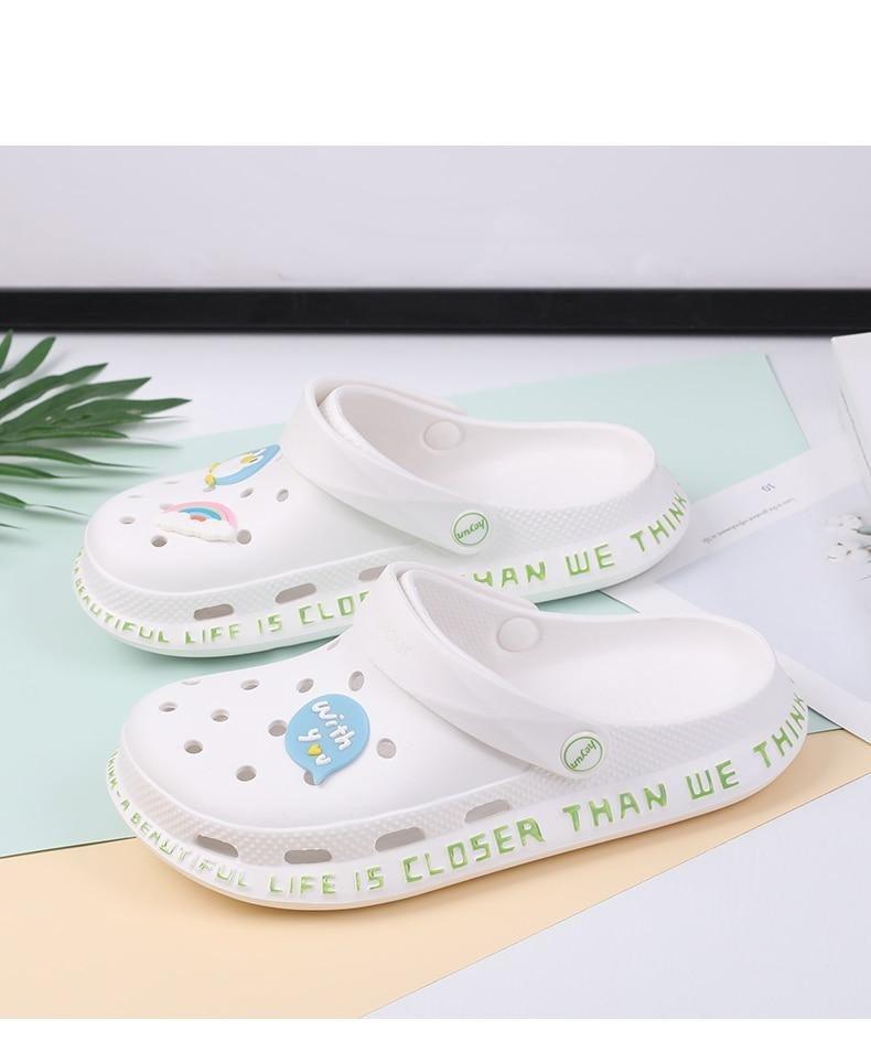 Gray Cute Summer Sandals Women Beach Sandals Non Slip Comfortable Lightweight Outdoor Sandals Woman Light Weight Quick Drying Slip-On Garden Clog Shoes Rubber Slipper