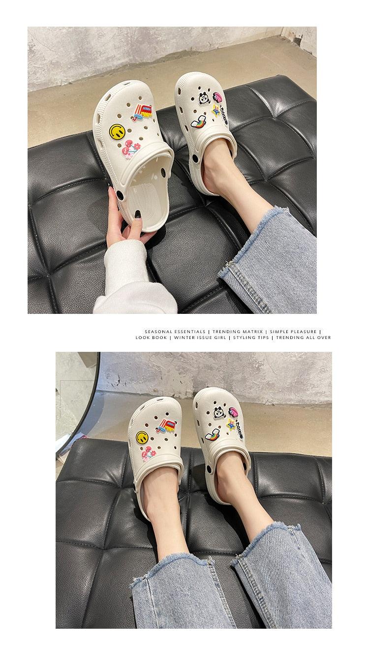 Gray Cute Summer Sandals Women Beach Sandals Non Slip Comfortable Lightweight Outdoor Sandals Woman Light Weight Quick Drying Slip-On Garden Clog Shoes Rubber Slipper