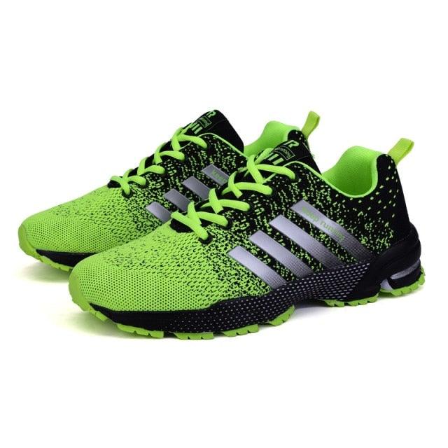 Green Breathable Mens Running Sneakers Outdoor Marathon Lightweight Running Mens Sport Shoes Athletic Footwear Breathable Comfortable Athletic Sport Sneakers