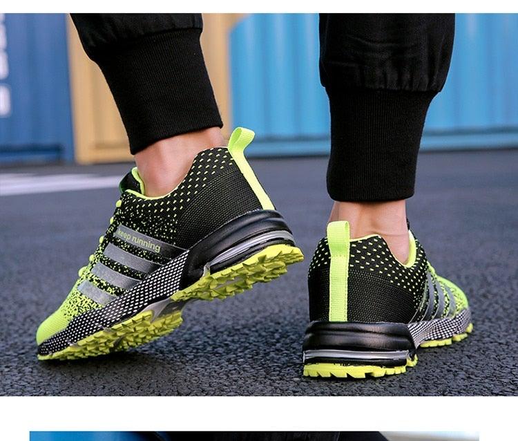 Green Breathable Mens Running Sneakers Outdoor Marathon Lightweight Running Mens Sport Shoes Athletic Footwear Breathable Comfortable Athletic Sport Sneakers