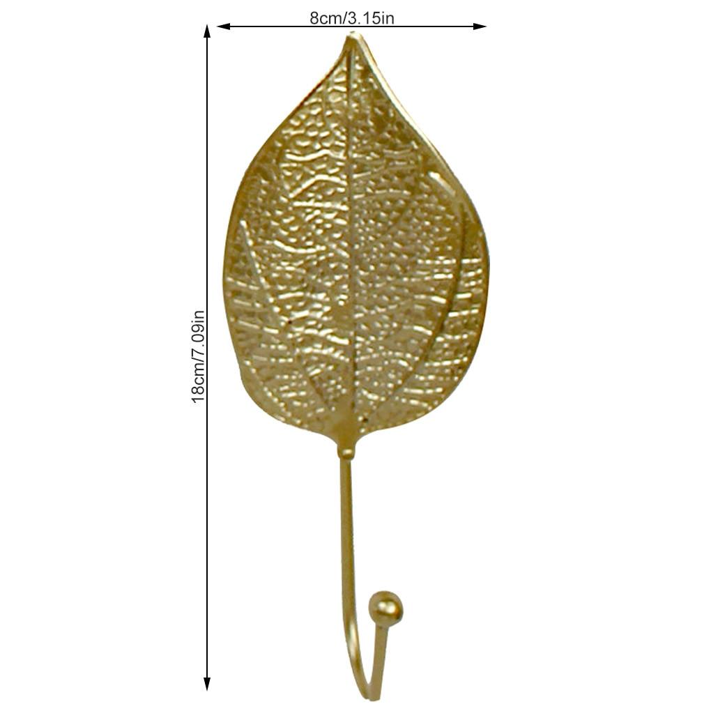 Green Gold Single Leaf Hanging Coat Hook Mini Wall Key Hook Home Decoration Modern Home Hanger Leaf Shape Coat Hooks Wall Mounted Hooks