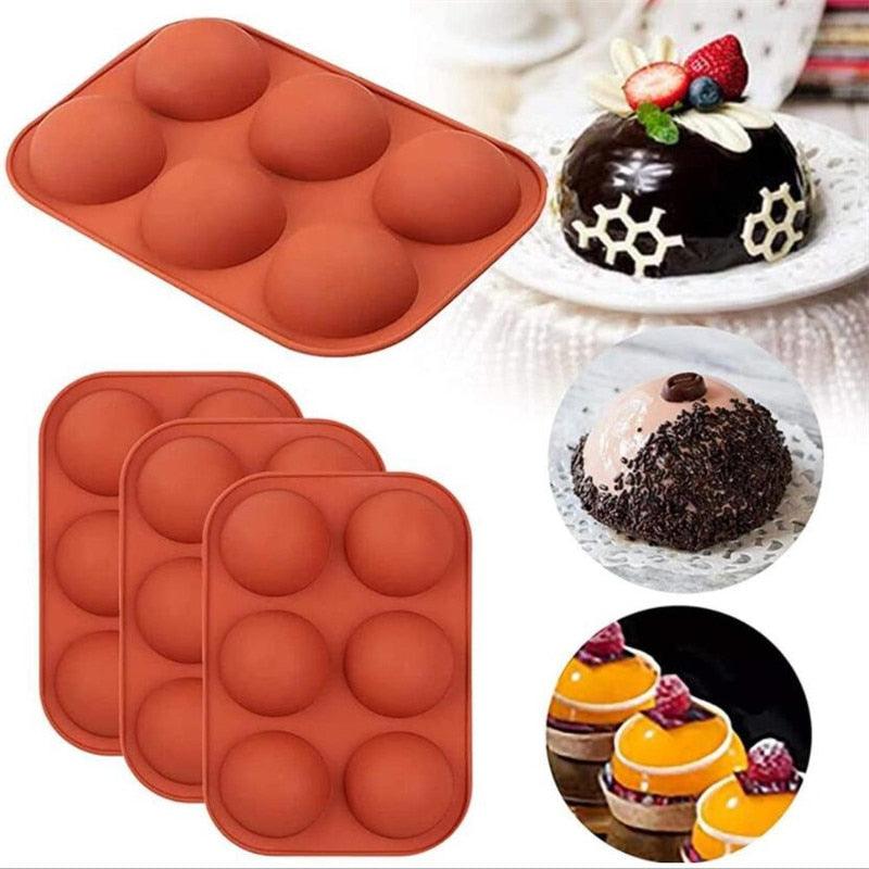 Half Sphere Silicone Soap Molds Bakeware Cake Decorating Tools Pudding Jelly Chocolate Fondant Mould Ball Biscuit Baking Mould 6 Holes Silicone Mold Half Ball Sphere For Making Chocolate Cake Jelly Pudding Handmade Soap