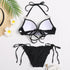 Halter Bikini Bandage Swimsuit Solid Swimwear Sport Liquid Metallic Shiny String Bikini 2 Piece Swimsuit Set Women Shiny Bikini Set Bathing Suit Push Up Two-piece Suit