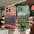 Hand Painted House scenery Phone Case For iPhone 13 12 11 Pro Max  Scene For iPhone 7 8Plus SE X XR XS Cover Woman Girl Frosted Hard PC Back Protective Bumper Silicone Shockproof for iPhone