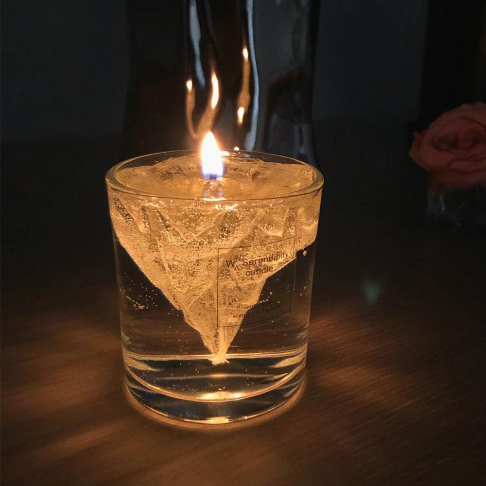 Handmade 3D Iceberg Candle With Candle Wick Jelly Wax Candle Floating Candle Elegant Transparent Iceberg Shape Romantic Party Candles Cute New Design Trendy Home Decor Table Decor Iceberg Shape Candles