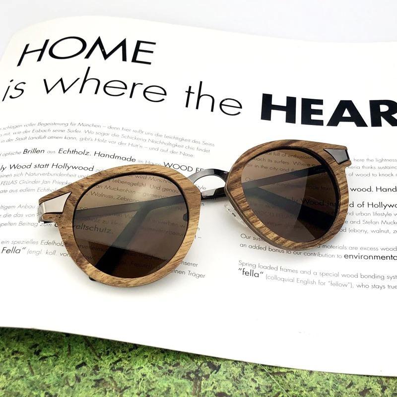 Handmade African Rosewood New Sunglasses New Cat Eye Wood Frame Modern Summer Sun Glasses With High Quality Polarized Eyeglasses For Men And Women