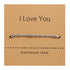 Handmade Beads Black String Bracelet With I Love You Lettering Cardboard Creative Charm Jewelry Couples Matching Bracelets Gifts For Couples Mom Daughter Best Friend 16-25cm