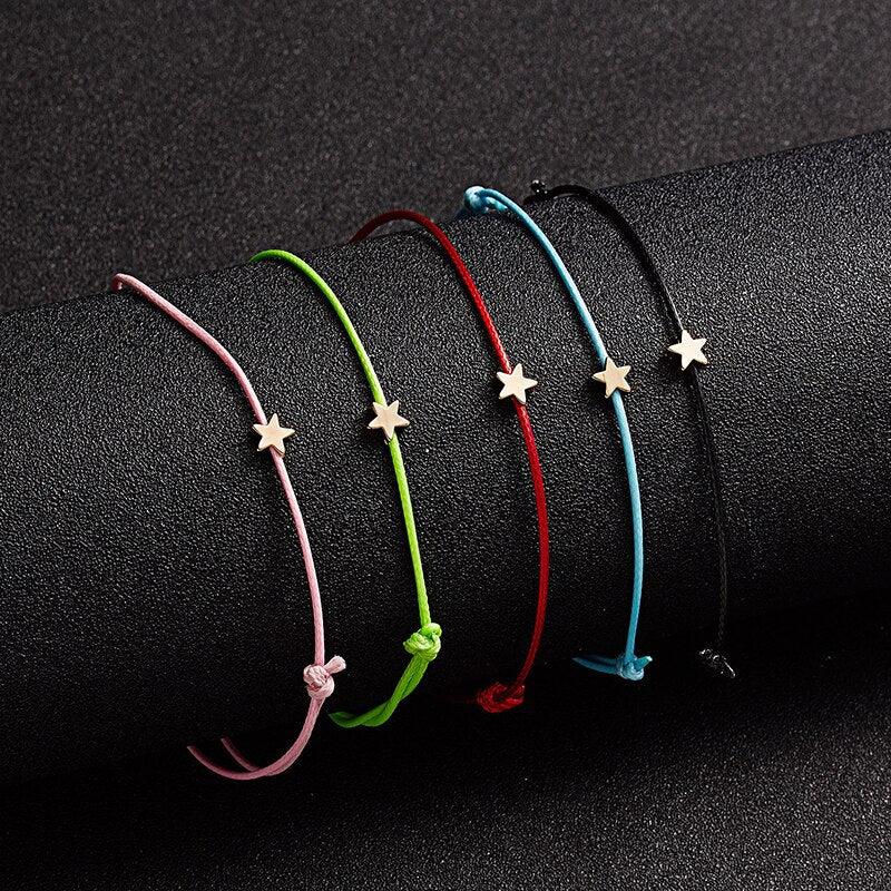 Handmade Red Thread String Rope Bracelet Cute Love Heart Star Butterfly Crown Cross Round Charm Star Heart Compass Bracelets Adjustable Bracelet Handmade Simple Cute Bracelets Best Friend Women Bracelet