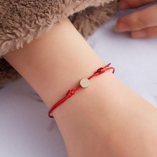 Handmade Red Thread String Rope Bracelet Cute Love Heart Star Butterfly Crown Cross Round Charm Star Heart Compass Bracelets Adjustable Bracelet Handmade Simple Cute Bracelets Best Friend Women Bracelet