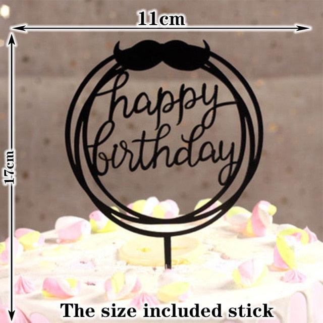 Happy Birthday Cake Topper Gold Cake Topper Acrylic Cake Topper Happy Birthday Cake Topper Cake Decoration Acrylic Letter Cake Toppers Party Supplies Happy Birthday Black Cake Decorations