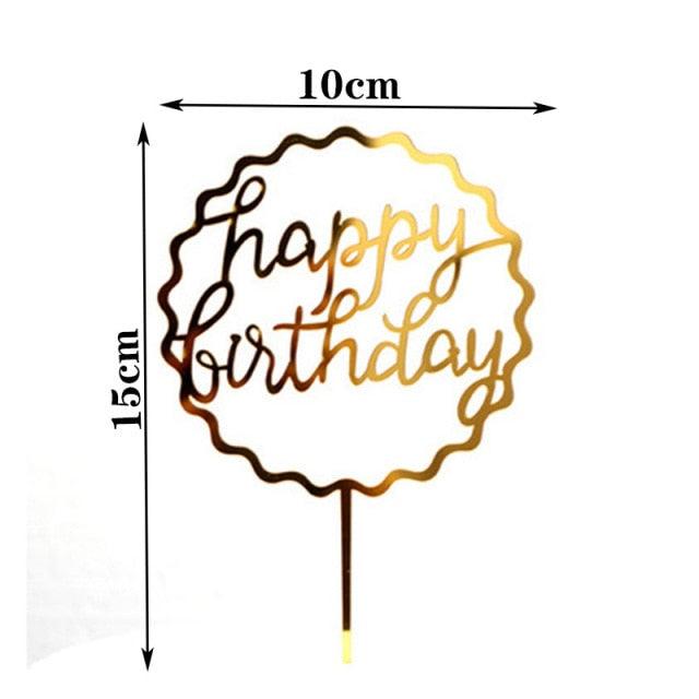 Happy Birthday Cake Topper Gold Cake Topper Acrylic Cake Topper Happy Birthday Cake Topper Cake Decoration Acrylic Letter Cake Toppers Party Supplies Happy Birthday Black Cake Decorations