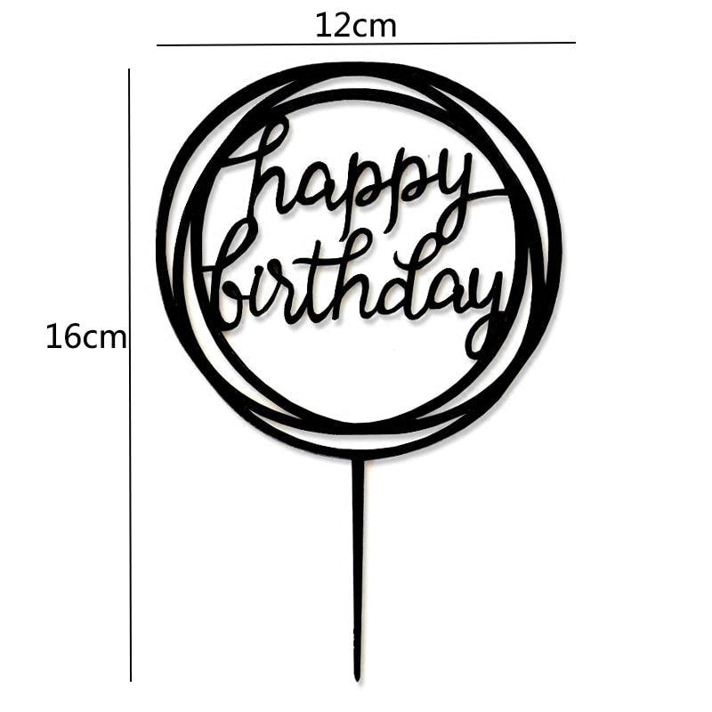 Happy Birthday Cake Topper Gold Cake Topper Acrylic Cake Topper Happy Birthday Cake Topper Cake Decoration Acrylic Letter Cake Toppers Party Supplies Happy Birthday Black Cake Decorations