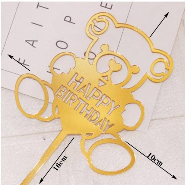 Happy Birthday Cake Topper Gold Cake Topper Acrylic Cake Topper Happy Birthday Cake Topper Cake Decoration Acrylic Letter Cake Toppers Party Supplies Happy Birthday Black Cake Decorations