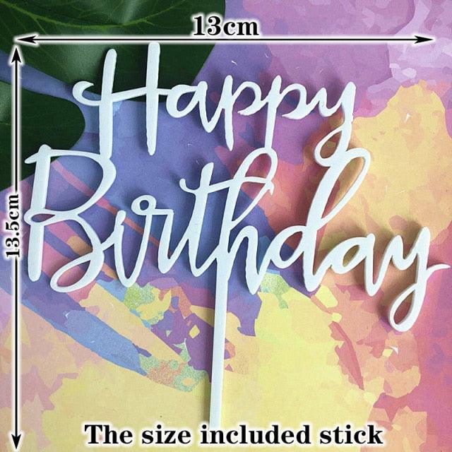 Happy Birthday Cake Topper Gold Cake Topper Acrylic Cake Topper Happy Birthday Cake Topper Cake Decoration Acrylic Letter Cake Toppers Party Supplies Happy Birthday Black Cake Decorations