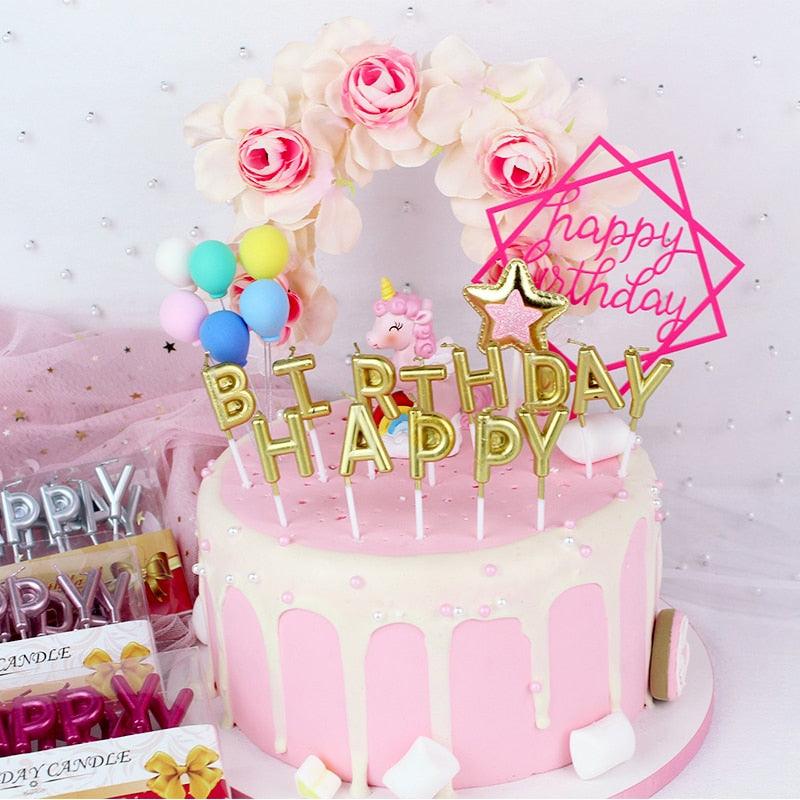 Happy Birthday Cake Topper Gold Cake Topper Acrylic Cake Topper Happy Birthday Cake Topper Cake Decoration Acrylic Letter Cake Toppers Party Supplies Happy Birthday Black Cake Decorations