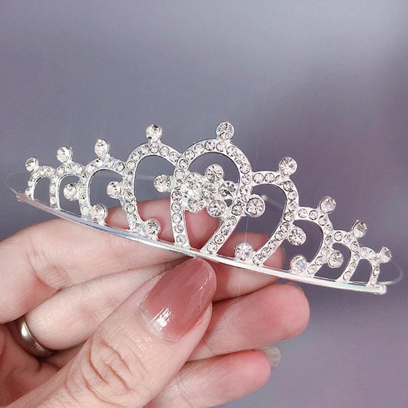 Happy Birthday Crystal Rhinestone Crown Hair Bands For Kids Girl Hoop Headband Wedding Prom Tiaras Hair Jewelry Accessories Shiny Princess Tiara Party Hair Hoop Glitter Headband Rhinestone Crown For Girls