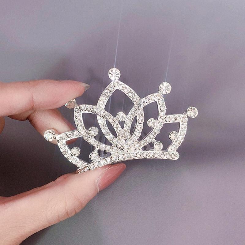 Happy Birthday Crystal Rhinestone Crown Hair Bands For Kids Girl Hoop Headband Wedding Prom Tiaras Hair Jewelry Accessories Shiny Princess Tiara Party Hair Hoop Glitter Headband Rhinestone Crown For Girls