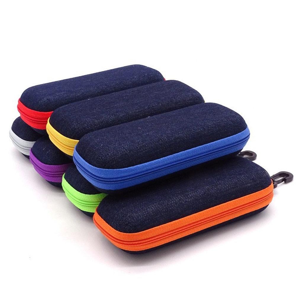 Hard Fabric Glasses Box Portable Eyewear Cases Zipper Container Sunglasses Travel Reading Glasses Carry Bag Eyeglasses Case For Men And Women Portable Zipper Protect Case Fit For Safety Glasses