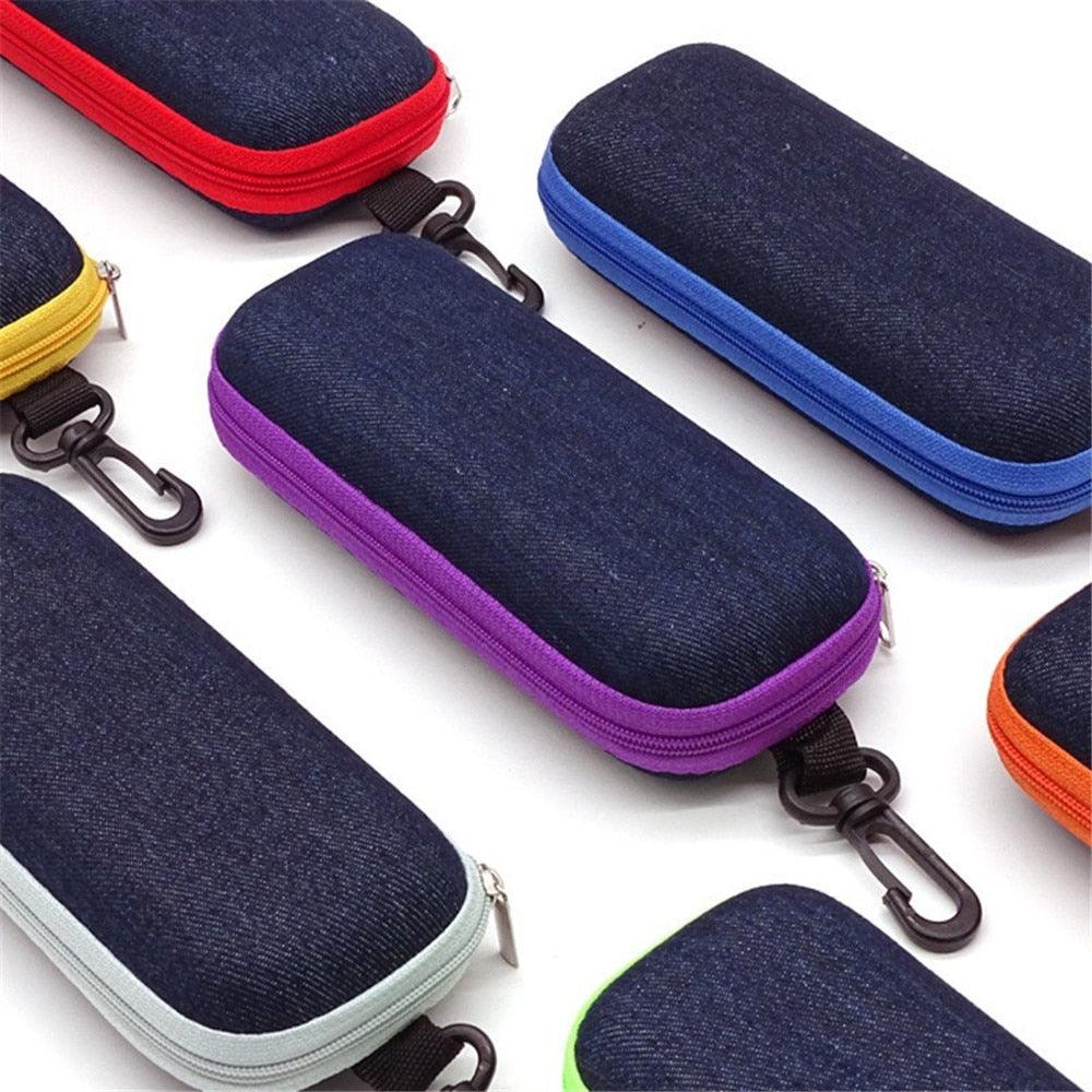 Hard Fabric Glasses Box Portable Eyewear Cases Zipper Container Sunglasses Travel Reading Glasses Carry Bag Eyeglasses Case For Men And Women Portable Zipper Protect Case Fit For Safety Glasses