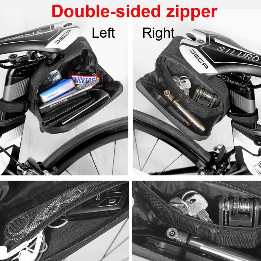 Hard Shell Bicycle Bag Waterproof Cycling Road Bike Tool Bag Night Reflective Bag Bike Accessories Bike Bag Bicycle Bag Under Hard Shell Bike Seat Bag with Silver Reflective Strip Bike Bag For Mountain Road Bike