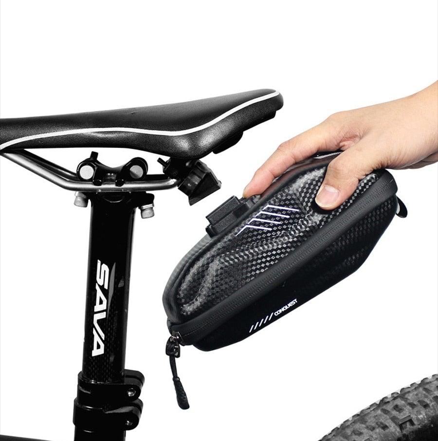 Hard Shell Bicycle Bag Waterproof Cycling Road Bike Tool Bag Night Reflective Bag Bike Accessories Bike Bag Bicycle Bag Under Hard Shell Bike Seat Bag with Silver Reflective Strip Bike Bag For Mountain Road Bike