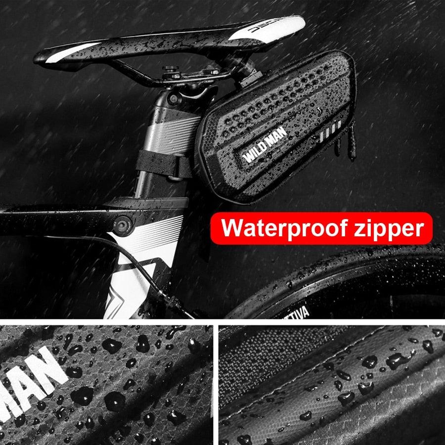 Hard Shell Bicycle Bag Waterproof Cycling Road Bike Tool Bag Night Reflective Bag Bike Accessories Bike Bag Bicycle Bag Under Hard Shell Bike Seat Bag with Silver Reflective Strip Bike Bag For Mountain Road Bike