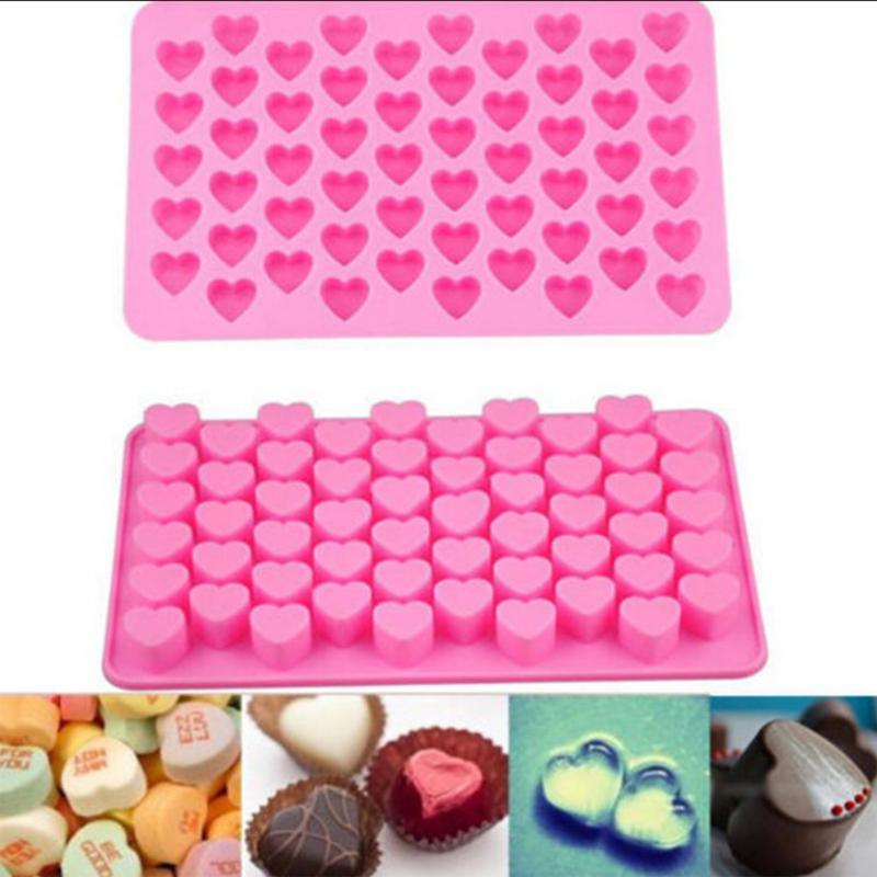 Heart Cake Jelly Cookies Soap Mold Chocolate Baking Mould Tray Wax Ice Fashion Cake Tool Kitchen Accessories Heart Shape Silicone Molds Valentine's Chocolate Candy Molds Baking Jelly Mold