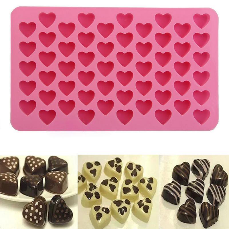 Heart Cake Jelly Cookies Soap Mold Chocolate Baking Mould Tray Wax Ice Fashion Cake Tool Kitchen Accessories Heart Shape Silicone Molds Valentine's Chocolate Candy Molds Baking Jelly Mold