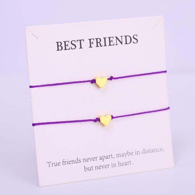 Heart Pinky Promise Adjustable Bracelets Best Friends Matching Bracelets For Couples Friendship Bracelet Adjustable Cord Relationship Him And Her Girlfriend Valentine's Day