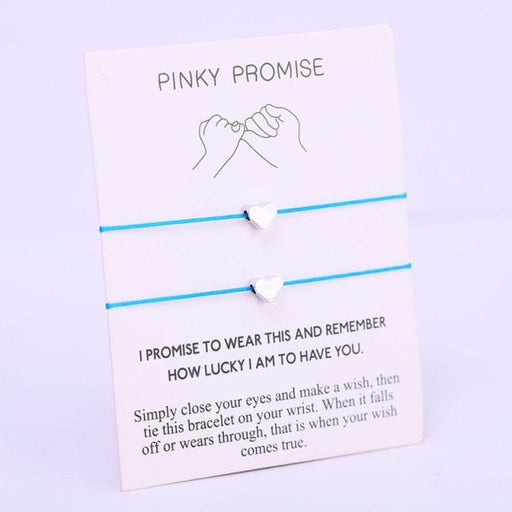 Heart Pinky Promise Adjustable Bracelets Best Friends Matching Bracelets For Couples Friendship Bracelet Adjustable Cord Relationship Him And Her Girlfriend Valentine's Day