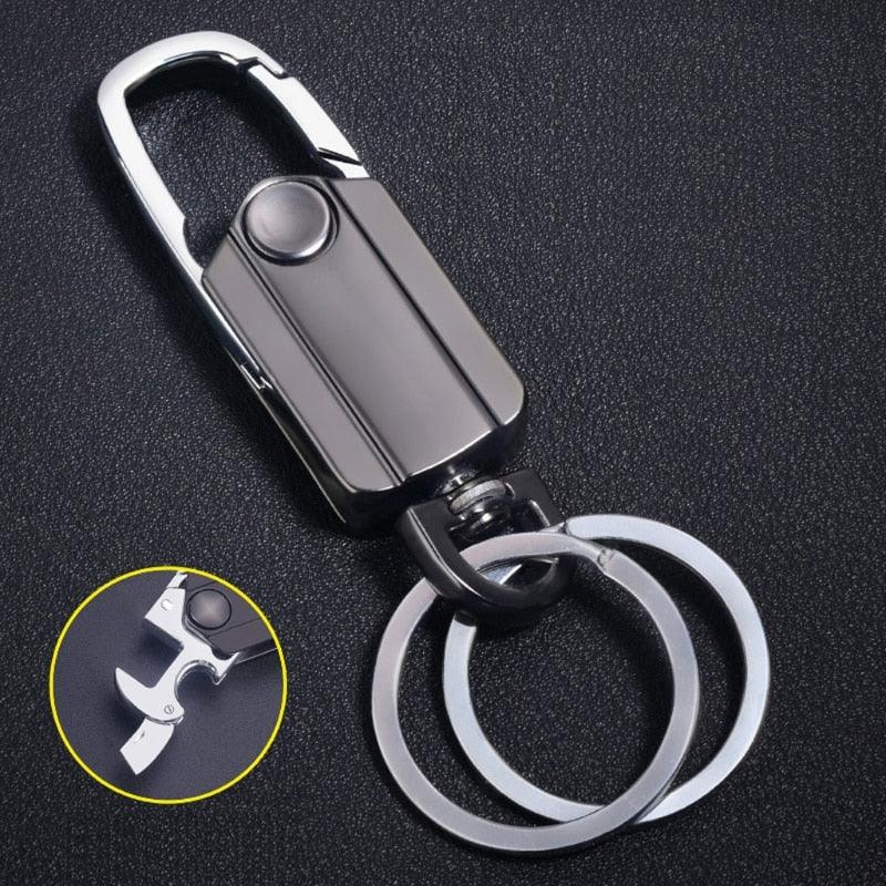 Heavy Duty Key Chain Anti-Anxiety Rotatable Keyring Box Cutter Phone Holder Bottle Opener Key Chains for Men Heavy Duty Key Chain Bottle Opener Carabiner Car Key Chains for Men and Women