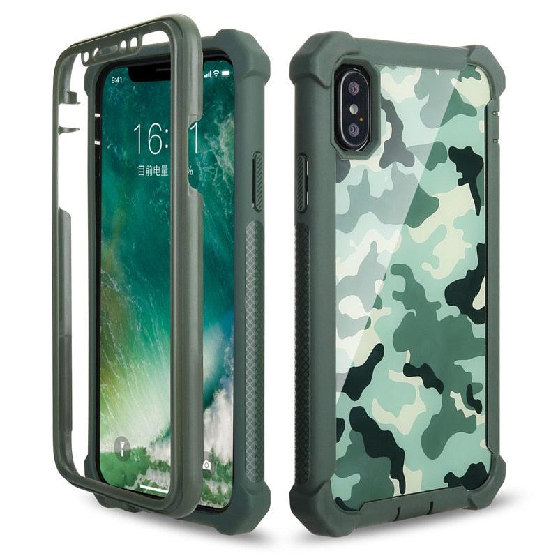 Heavy Duty Shockproof Phone Case For iPhone 14 13 12 Soft Transparent Back Cover Full-Body Clear Bumper Case with Built-in Screen Protector For iPhone