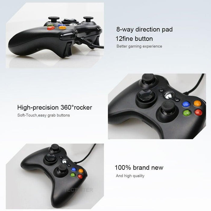 High Quality Black USB Wired Joystick Vibration Gamepad Controller Compatible With PC Monitor Laptop Smart TV - STEVVEX Game - 221, 6 fingers all in one, all in one game controller, best quality joystick, black gamepad, classic games, classic joystick, controller for pc, game, Game Controller, Game Pad, games, joystick, joystick for games, wired game controller, wired joystick - Stevvex.com