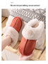 High Quality Cow Suede Leather Plush Fur Lined Women Winter Slippers Home Half Casual Shoes Flats Waterproof Memory Foam House Shoes Slipper With Fuzzy Plush Design