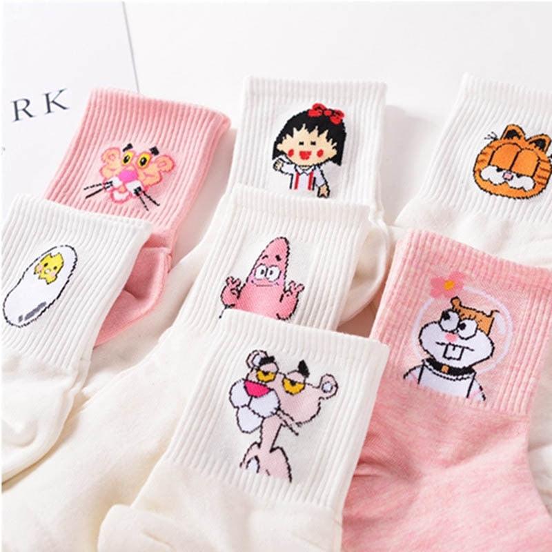 High Quality Cute Elegant Lovely Kawaii Cartoon Sweet Cotton Women Socks Animals Character Casual Short Socks For Men And Women