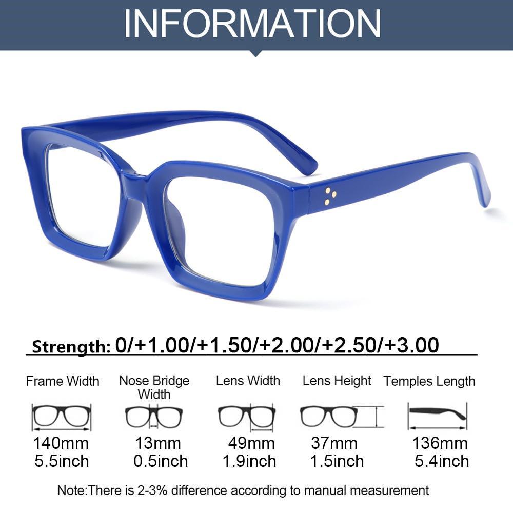 High Quality Fashion Square Frame Reading Glasses Men Women Fashion Oversized Frame High-definition Presbyopia Eyeglasses For Men And Women Diopter 0~+ 3.00