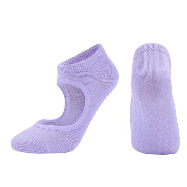 High Quality Pilates Socks Anti-Slip Breathable Backless Yoga Socks Ankle Ballet Dance Sports Socks for Women Fitness